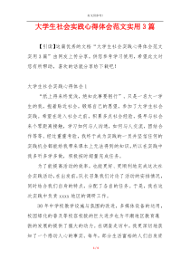 大学生社会实践心得体会范文实用3篇