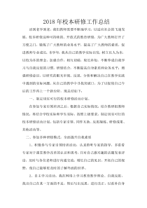 2018年校本研修总结