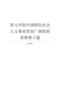 努力开创中国特色社会主义事业更加广阔的前景集聚3篇