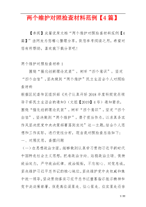 两个维护对照检查材料范例【4篇】