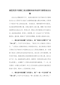 基层党员干部第二批主题教育读书班学习感悟发言合集