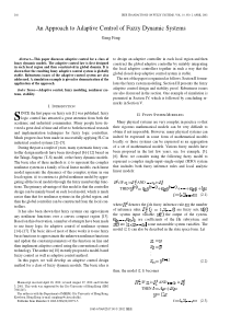 IEEE论文-An approach to adaptive control of fuzzy dy