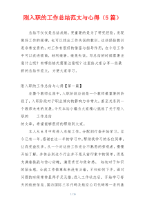 刚入职的工作总结范文与心得（5篇）
