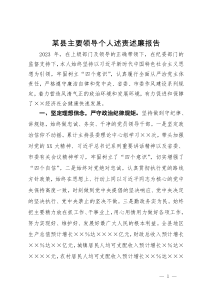 某县主要领导个人述责述廉报告