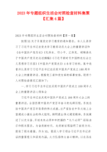 2023年专题组织生活会对照检查材料集聚【汇集4篇】