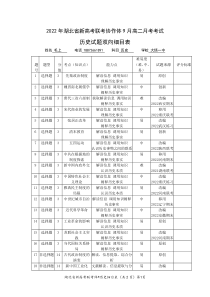 高二历史双向细目表