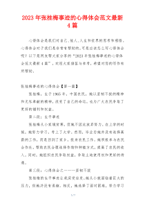 2023年张桂梅事迹的心得体会范文最新4篇