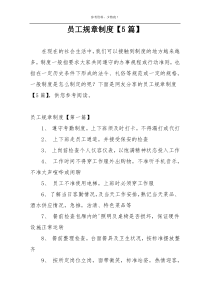 员工规章制度【5篇】