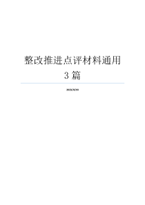 整改推进点评材料通用3篇