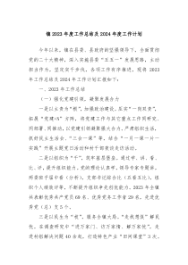镇2023年度工作总结及2024年度工作计划