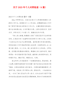 关于2023年个人对照检查（4篇）