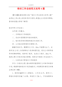 培训工作总结范文实用4篇