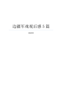 边疆军魂观后感5篇