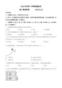 上海市金山区2023届高三上学期一模物理试题（原卷版）