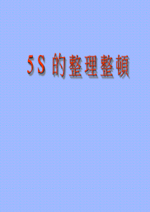 5S的整理整顿