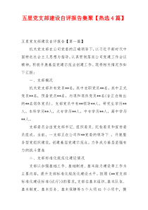 五星党支部建设自评报告集聚【热选4篇】