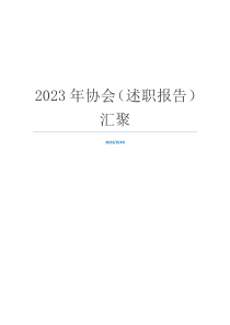 2023年协会（述职报告）汇聚