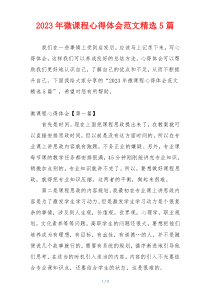 2023年微课程心得体会范文精选5篇