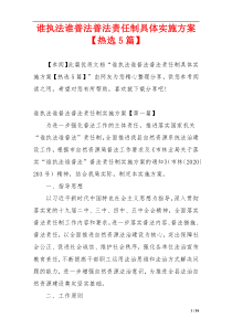 谁执法谁普法普法责任制具体实施方案【热选5篇】