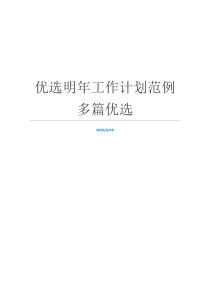 优选明年工作计划范例多篇优选