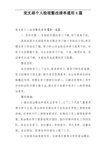 党支部个人检视整改清单通用4篇