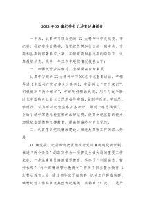 2023年XX镇纪委书记述责述廉报告