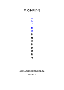 工业工程ie职种任职资格体系标准
