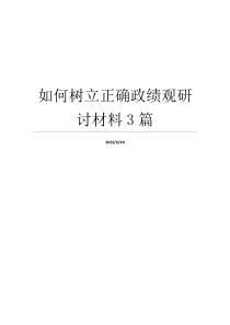 如何树立正确政绩观研讨材料3篇
