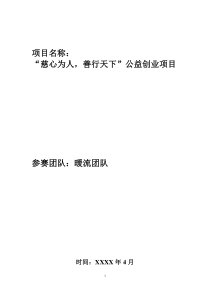 慈心为人善行天下公益创业项目计划书