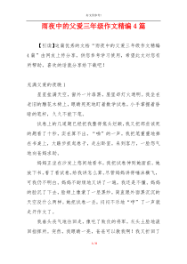 雨夜中的父爱三年级作文精编4篇