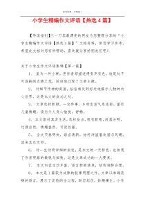 小学生精编作文评语【热选4篇】