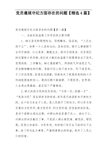 党员遵规守纪方面存在的问题【精选4篇】