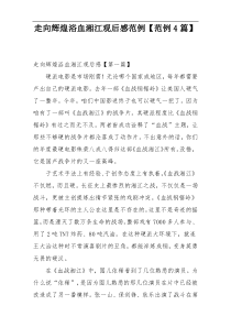 走向辉煌浴血湘江观后感范例【范例4篇】