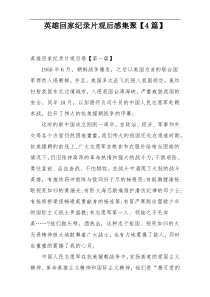 英雄回家纪录片观后感集聚【4篇】