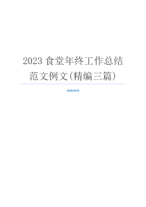 2023食堂年终工作总结范文例文(精编三篇)