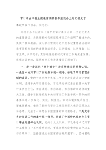 审计局在市委主题教育调研督导座谈会上的汇报发言