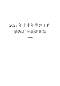 2023年上半年党建工作情况汇报集聚5篇