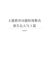 主题教育问题检视整改报告怎么写3篇