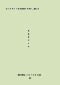 城市景观照明维护工程项目施工组织设计