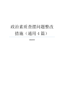 政治素质查摆问题整改措施（通用4篇）