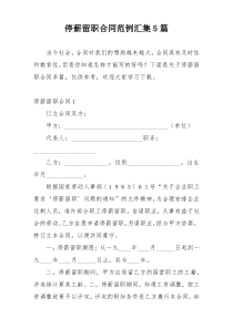 停薪留职合同范例汇集5篇