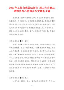 2023年工作自我总结报告_周工作自我总结报告与心得体会范文最新4篇