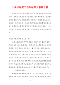 文化站年度工作总结范文最新8篇