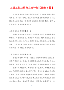 文员工作总结范文及计划【最新4篇】