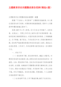 主题教育存在问题整改报告范例（精选4篇）