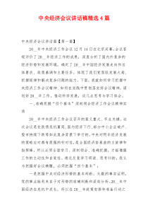 中央经济会议讲话稿精选4篇