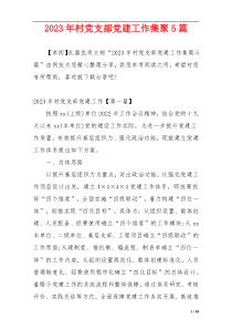 2023年村党支部党建工作集聚5篇