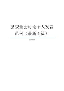 县委全会讨论个人发言范例（最新4篇）