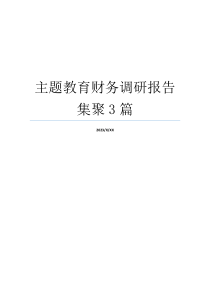 主题教育财务调研报告集聚3篇