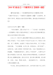 [800字]给自己一个微笑作文【推荐4篇】